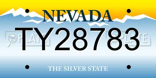 TY28783 Nevada License Plate