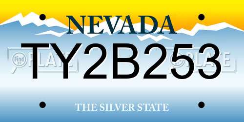 TY2B253 Nevada License Plate