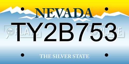 TY2B753 Nevada License Plate