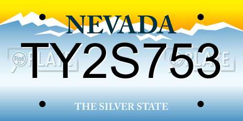 TY2S753 Nevada License Plate