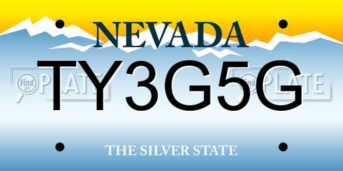 TY3G5G Nevada License Plate