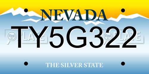 TY5G322 Nevada License Plate