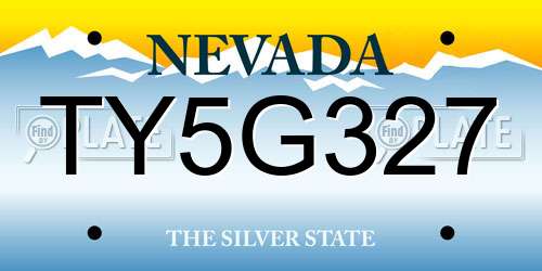 TY5G327 Nevada License Plate