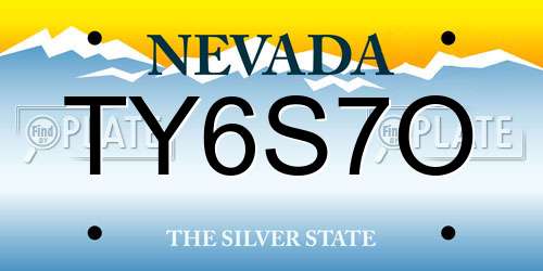TY6S7O Nevada License Plate