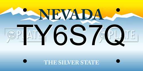 TY6S7Q Nevada License Plate