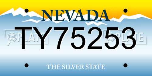TY75253 Nevada License Plate