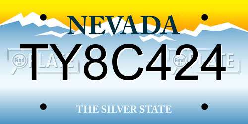 TY8C424 Nevada License Plate