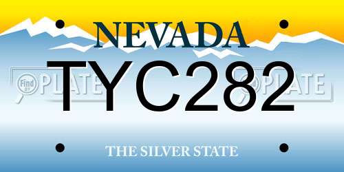 TYC282 Nevada License Plate