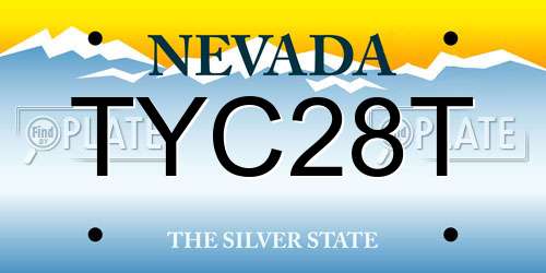 TYC28T Nevada License Plate
