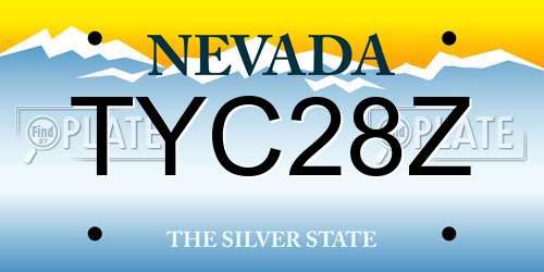 TYC28Z Nevada License Plate