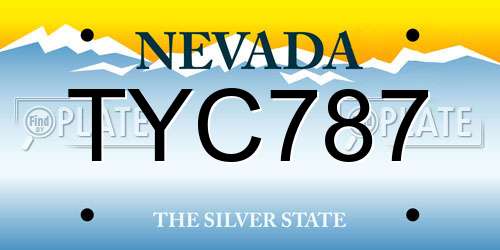 TYC787 Nevada License Plate