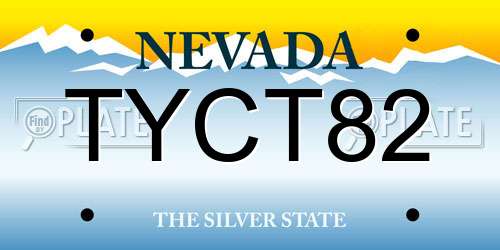 TYCT82 Nevada License Plate