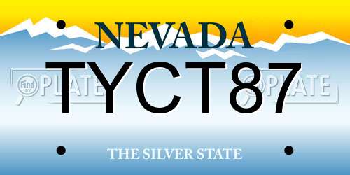 TYCT87 Nevada License Plate