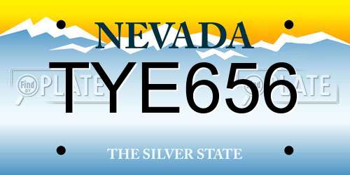 TYE656 Nevada License Plate