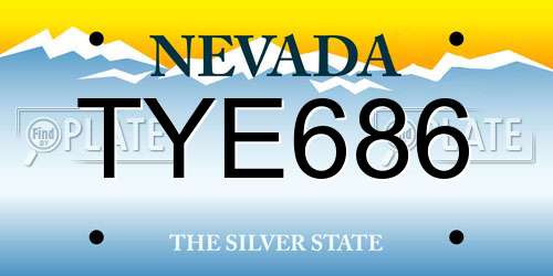 TYE686 Nevada License Plate