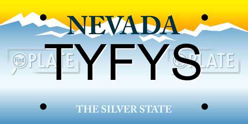 TYFYS Nevada License Plate