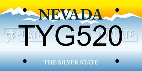 TYG520 Nevada License Plate