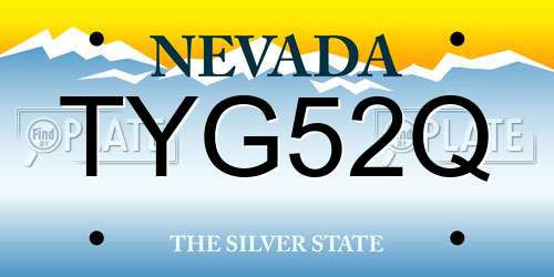 TYG52Q Nevada License Plate