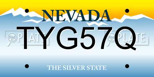 TYG57Q Nevada License Plate