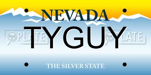 TYGUY Nevada License Plate