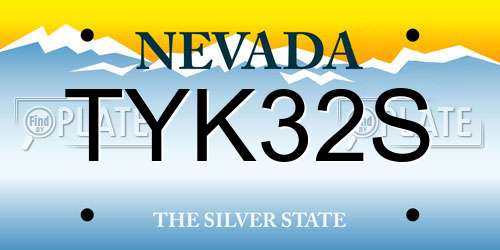 TYK32S Nevada License Plate