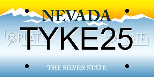 TYKE25 Nevada License Plate