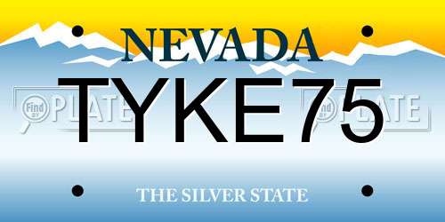 TYKE75 Nevada License Plate