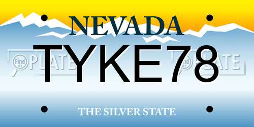 TYKE78 Nevada License Plate