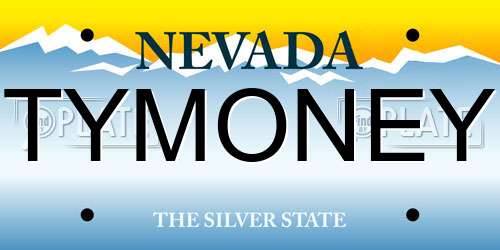 TYMONEY Nevada License Plate