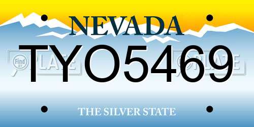 TYO5469 Nevada License Plate