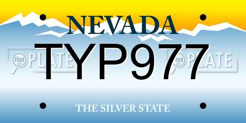 TYP977 Nevada License Plate