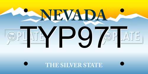 TYP97T Nevada License Plate