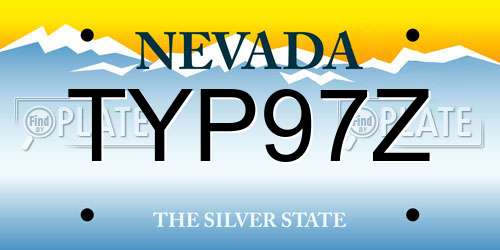 TYP97Z Nevada License Plate