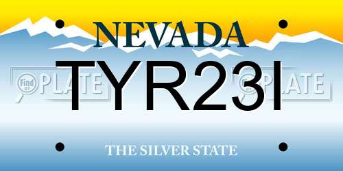 TYR23I Nevada License Plate