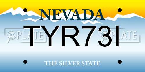 TYR73I Nevada License Plate