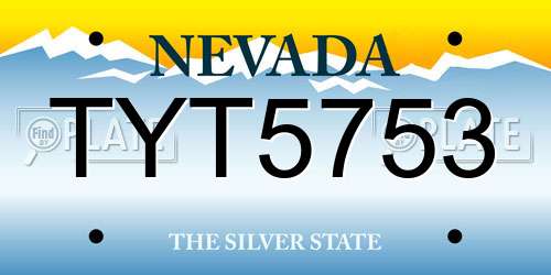 TYT5753 Nevada License Plate