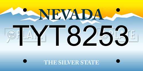 TYT8253 Nevada License Plate