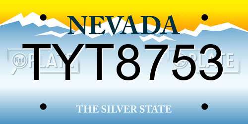 TYT8753 Nevada License Plate