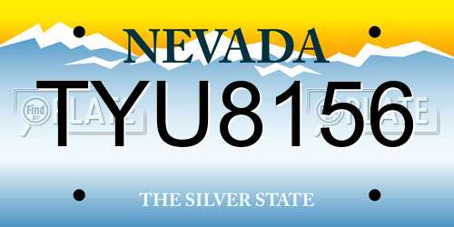 TYU8156 Nevada License Plate