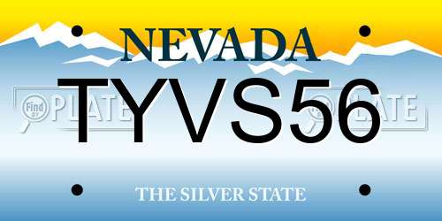TYVS56 Nevada License Plate