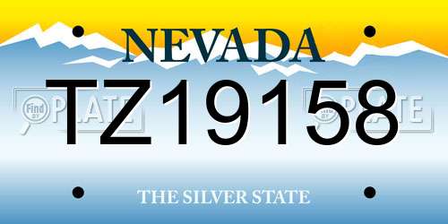 TZ19158 Nevada License Plate