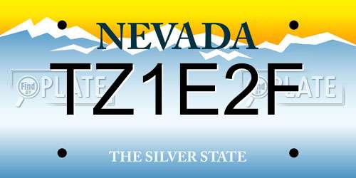 TZ1E2F Nevada License Plate