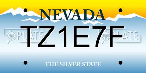 TZ1E7F Nevada License Plate