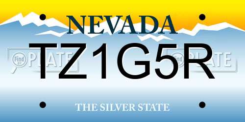 TZ1G5R Nevada License Plate