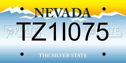 TZ1I075 Nevada License Plate