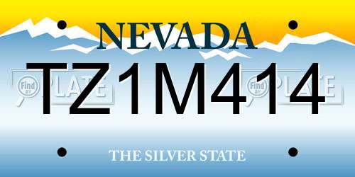 TZ1M414 Nevada License Plate