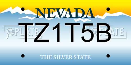 TZ1T5B Nevada License Plate