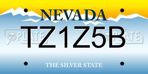 TZ1Z5B Nevada License Plate