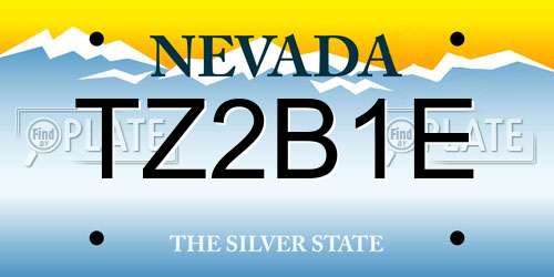 TZ2B1E Nevada License Plate