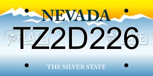 TZ2D226 Nevada License Plate